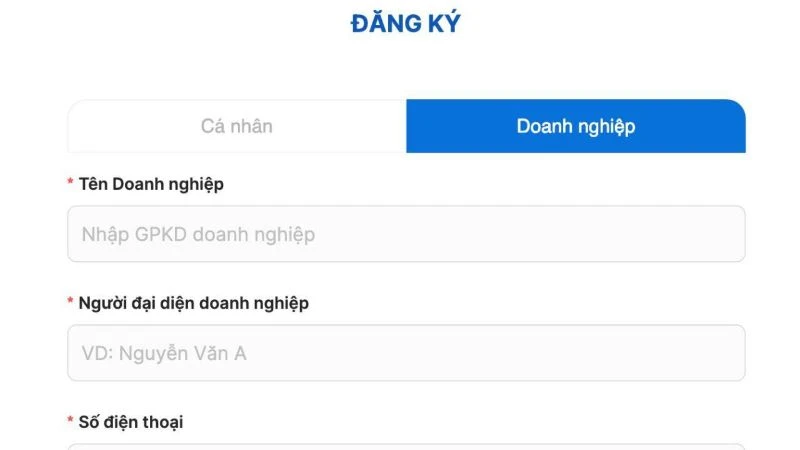 Giao diện tính năng đặt lịch đăng kiểm trực tuyến cho doanh nghiệp vận tải