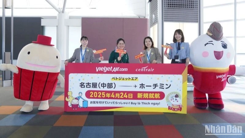 Vietjet khai trương đường bay mới kết nối Thành phố Hồ Chí Minh với Nagoya và Fukuoka (Nhật Bản).