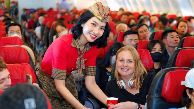 Tiếp viên hàng không Vietjet.