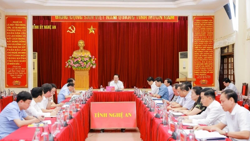 Ban Thường vụ Tỉnh ủy Nghệ An thông qua Đề án sắp xếp hệ thống cơ quan thanh tra tại Phiên họp thường kỳ tháng 4/2025. (Ảnh: PHẠM BẰNG)