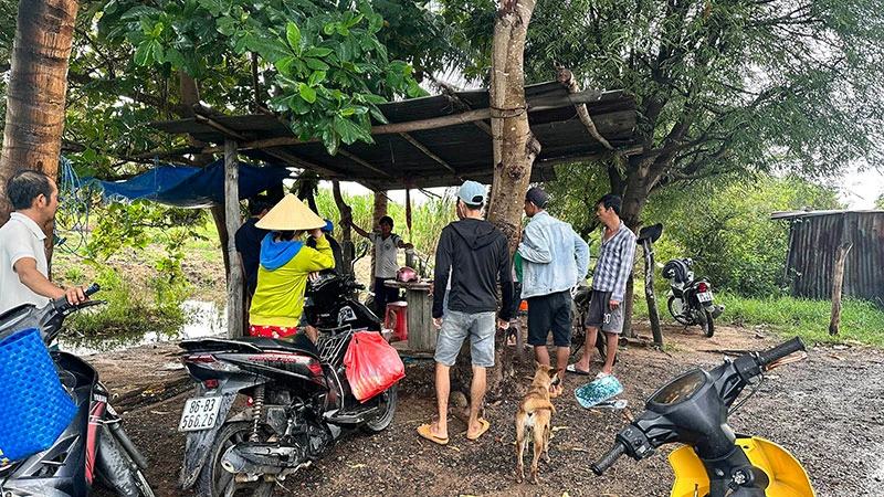 Vị trí căn chòi tôn bị sét đánh làm một người tử vong.