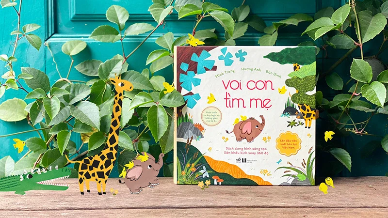 Cuốn "Voi con tìm mẹ" được trình bày rất hấp dẫn. (Ảnh" Nhã Nam cung cấp)