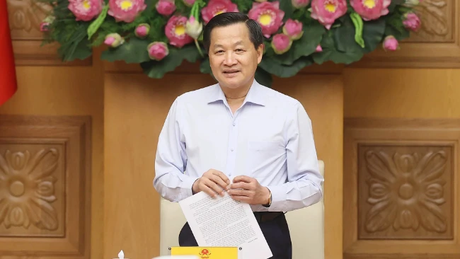 Phó Thủ tướng Lê Minh Khái, Trưởng ban Chỉ đạo điều hành giá chủ trì cuộc họp. (Ảnh: VPG)