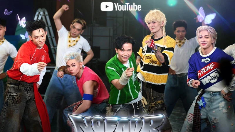 Nhóm nhạc B.O.F trong MV. 