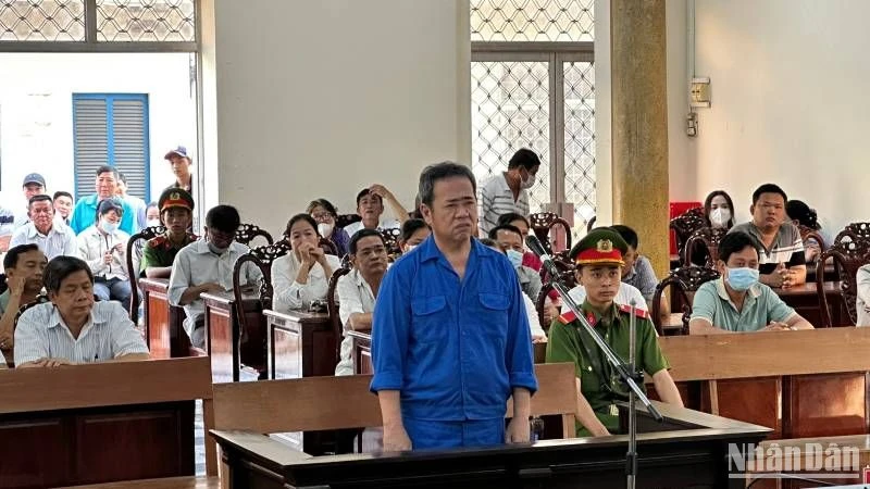 Bị cáo Cường tại phiên tòa.