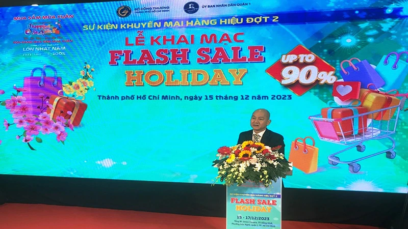 Phó Giám đốc Sở Công thương Thành phố Hồ Chí Minh Nguyễn Nguyên Phương phát biểu khai mạc.