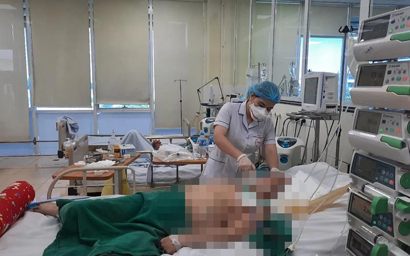 Bệnh nhân Covid-19 điều trị tại Bệnh viện Bệnh Nhiệt đới Trung ương. 