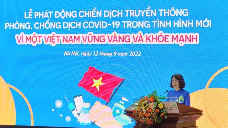 Thứ trưởng Nguyễn Thị Liên Hương phát biểu tại lễ phát động.