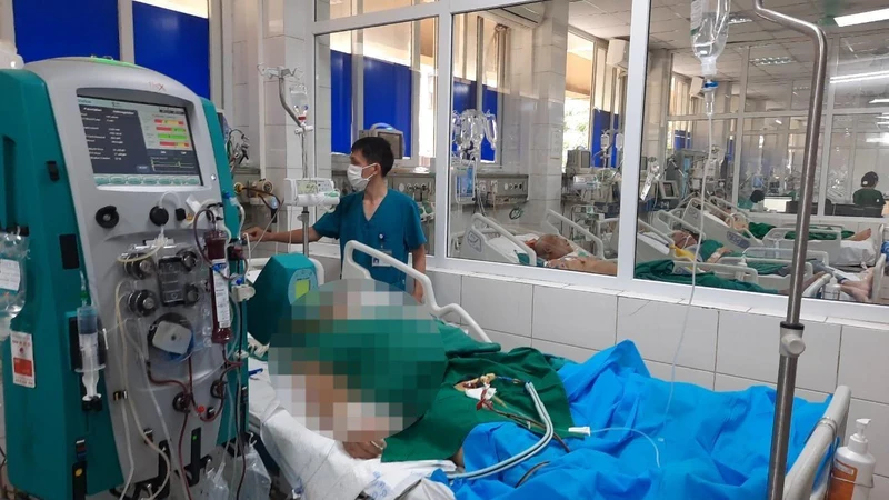 Bệnh nhân mắc sốt xuất huyết sốc nhiễm trùng được điều trị tích cực. 