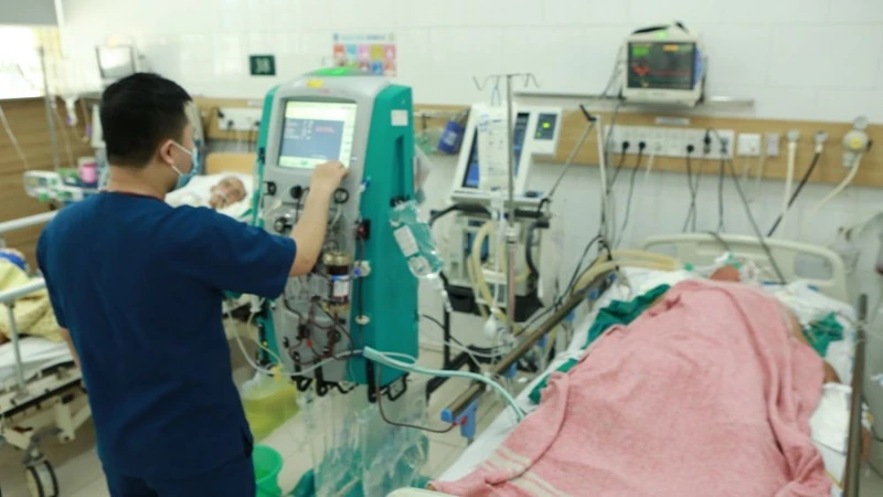 Bệnh nhân đang được điều trị tích cực tại Trung tâm Chống độc, Bệnh viện Bạch Mai. 