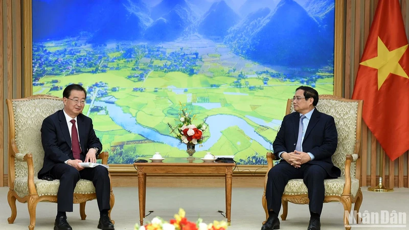 Thủ tướng Phạm Minh Chính tiếp đồng chí Vương Ninh, Ủy viên Trung ương Đảng Cộng sản Trung Quốc, Bí thư Tỉnh ủy Vân Nam.
