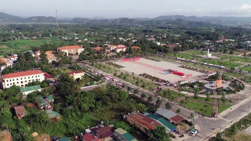 Một góc trung tâm huyện Cát Tiên.