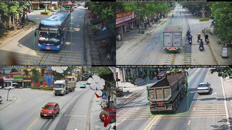 Nhiều phương tiện tham gia giao thông bị xử lý hành vi không chấp hành hiệu lệnh, chỉ dẫn của vạch kẻ đường. (Ảnh: CÔNG AN HÀ GIANG)