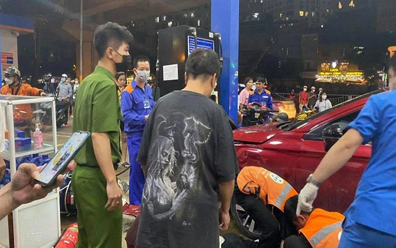 Hiện trường vụ tai nạn.