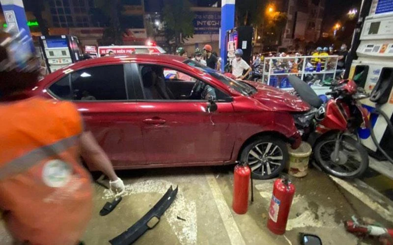Hiện trường vụ tai nạn.