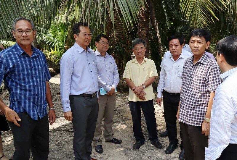 Lãnh đạo tỉnh Sóc Trăng kiểm tra, đôn đốc tiến độ giải phóng mặt bằng dự án cầu Đại Ngãi.