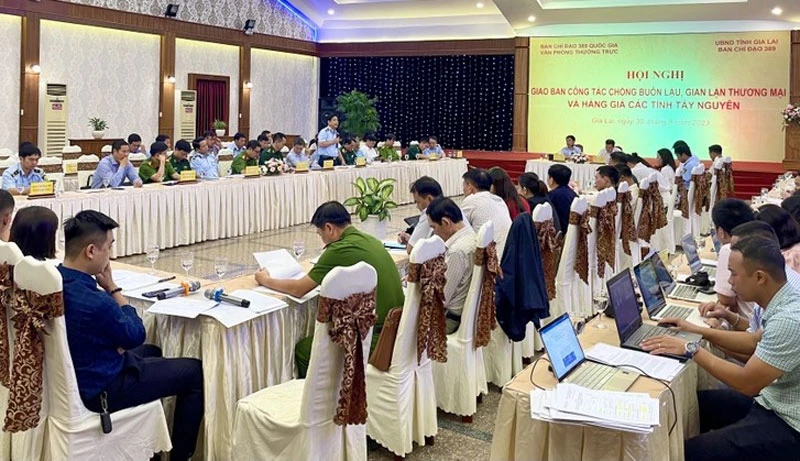 Quang cảnh Hội nghị giao ban công tác chống buôn lậu, gian lận thương mại và hàng giả 5 tỉnh Tây Nguyên.