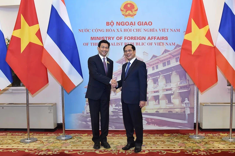 Bộ trưởng Ngoại giao Bùi Thanh Sơn với Phó Thủ tướng, Bộ trưởng Ngoại giao Thái Lan Parnpree Bahiddha-Nukara.