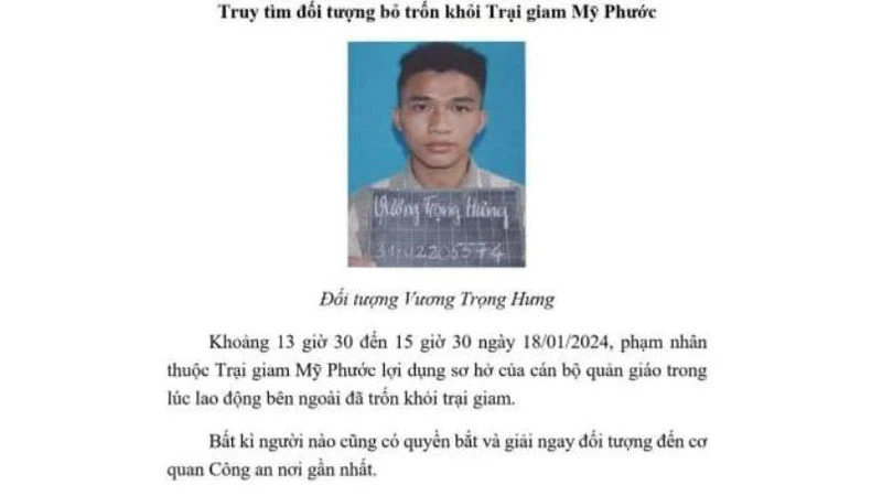 Trích xuất camera, truy nã phạm nhân trốn khỏi trại giam Mỹ Phước