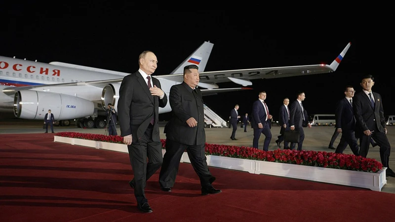 Tổng thống Nga Putin đến Bình Nhưỡng. (Ảnh: KREMLIN.RU)