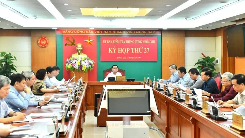 Các đại biểu tham dự Kỳ họp thứ 27 của Ủy ban Kiểm tra Trung ương. (Ảnh: ĐĂNG KHOA)