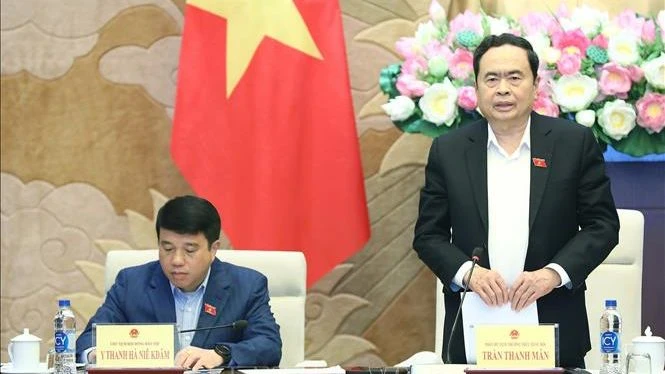 Phó Chủ tịch Thường trực Quốc hội Trần Thanh Mẫn phát biểu chỉ đạo. (Ảnh: Minh Đức/TTXVN)