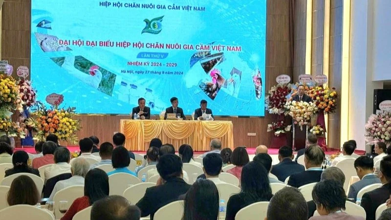 Quang cảnh Đại hội đại biểu Hiệp hội Chăn nuôi gia cầm Việt Nam lần thứ V, nhiệm kỳ 2024-2029.