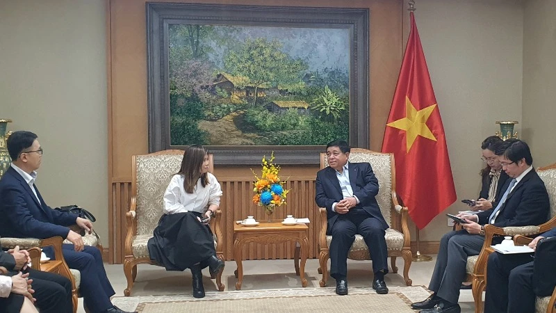 Quang cảnh buổi tiếp. (Ảnh: Chu Thanh Vân/TTXVN)