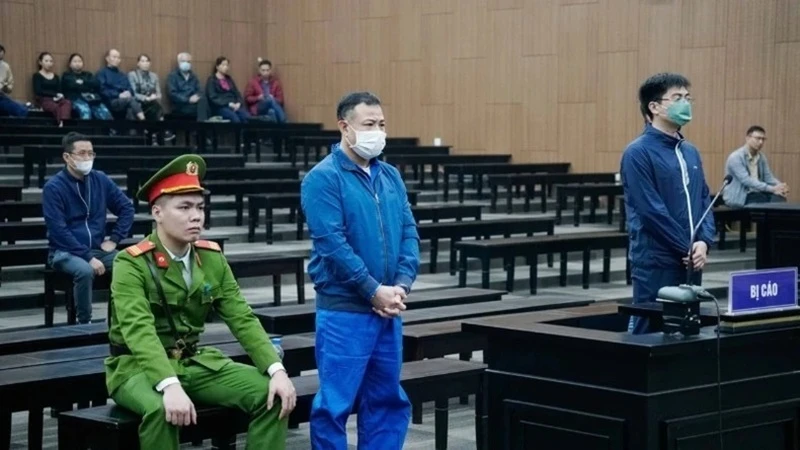 Bị cáo Nghiêm Quang Minh tại phiên tòa sơ thẩm.