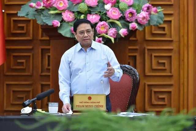 Thủ tướng Phạm Minh Chính phát biểu chỉ đạo. (Ảnh: NHẬT BẮC)