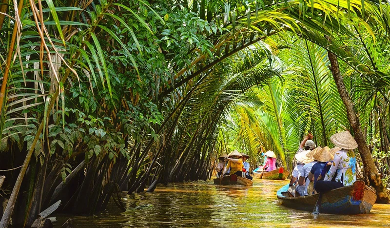Đồng bằng sông Cửu Long có nhiều hoạt động trải nghiệm hấp dẫn. (Ảnh: TTXVN) 