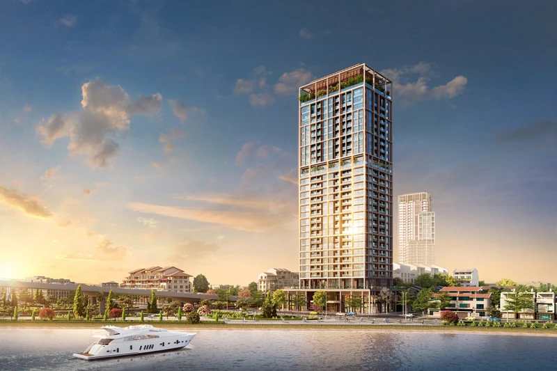 Tòa tháp cao tầng Panoma 2 nằm sát cạnh bờ sông Hàn, Đà Nẵng. (Ảnh phối cảnh minh họa)