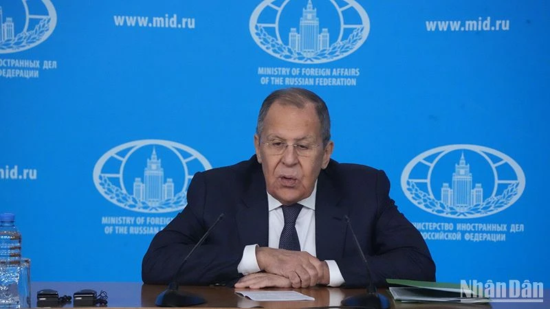 Bộ trưởng Ngoại giao Nga Sergey Lavrov tổ chức họp báo thường niên.