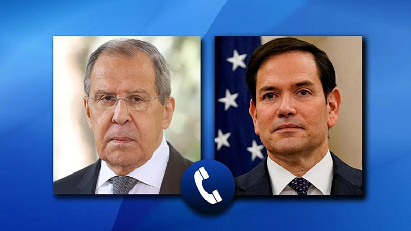 Bộ trưởng Ngoại giao Liên bang Nga Sergei Lavrov (trái) và người đồng cấp Mỹ Marco Rubio điện đàm. (Ảnh: Bộ Ngoại giao Nga)