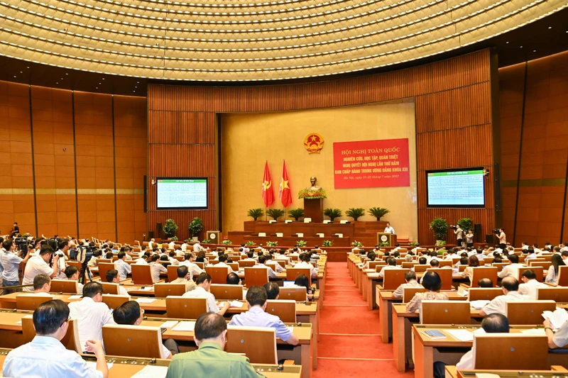 Hội nghị nhằm nghiên cứu, học tập, quán triệt và triển khai các nội dung văn kiện Hội nghị lần thứ năm Ban Chấp hành Trung ương Đảng khóa XIII tới cấp ủy các cấp, tổ chức đảng, cán bộ, đảng viên.
