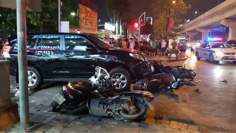 Hiện trường vụ tai nạn.