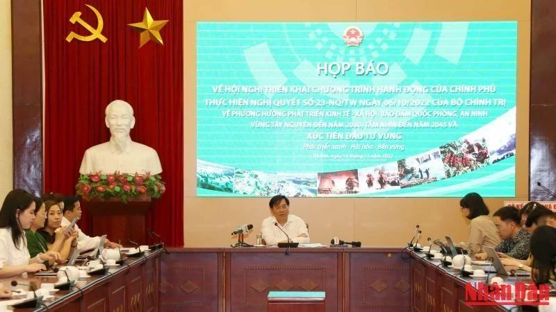 Quang cảnh họp báo. (Ảnh: Bảo Linh)