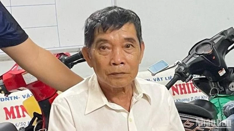 Đối tượng Võ Văn Bá tại cơ quan công an.