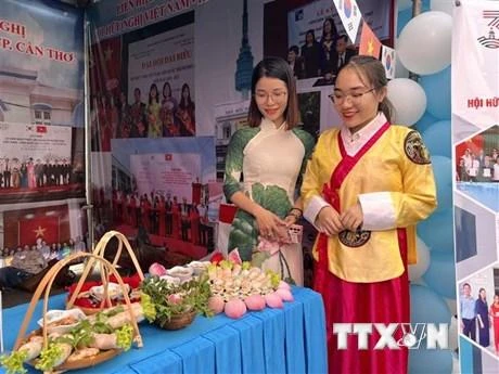 Món ăn Việt Nam tại Ngày Văn hóa Việt Nam-Hàn Quốc. (Ảnh: Ánh Tuyết/TTXVN)