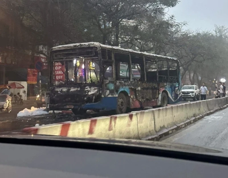 Hiện trường vụ cháy. Ảnh: TTXVN