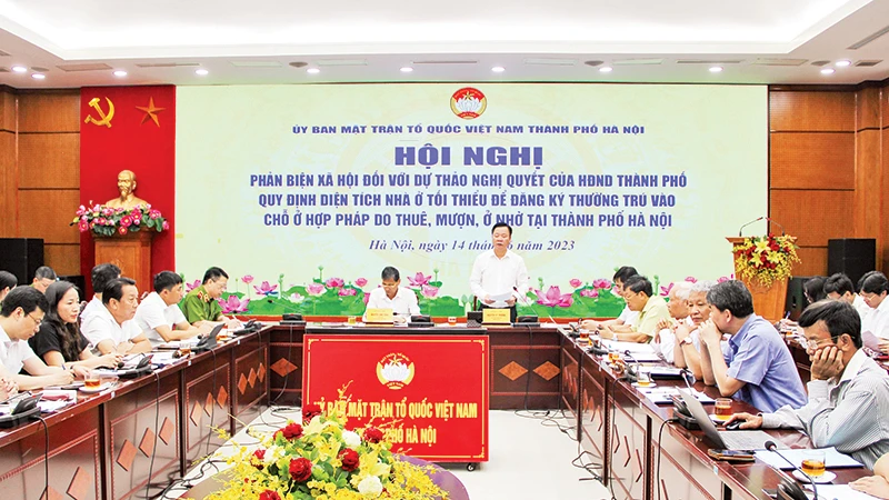 Quang cảnh Hội nghị phản biện xã hội. (Ảnh Hiền Phương)