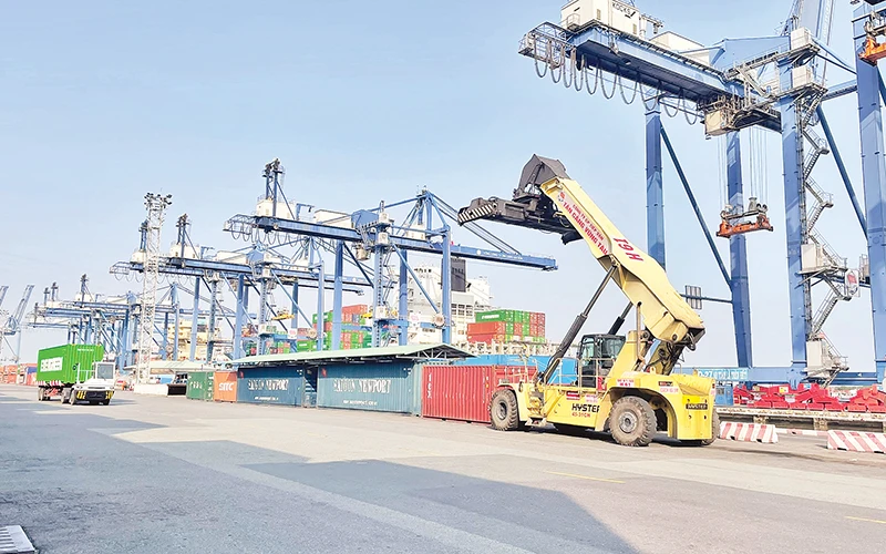Vận chuyển hàng hóa nhập khẩu tại Cảng Cát Lái (thành phố Thủ Đức).