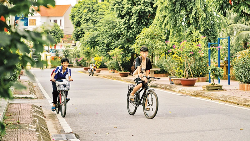 Những tuyến đường xanh, sạch, đẹp là kết quả của quá trình xây dựng nông thôn mới ở huyện Đan Phượng.