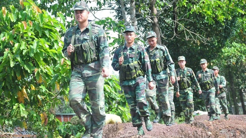 Bộ đội Biên phòng tỉnh Tây Ninh tăng cường tuần tra biên giới.