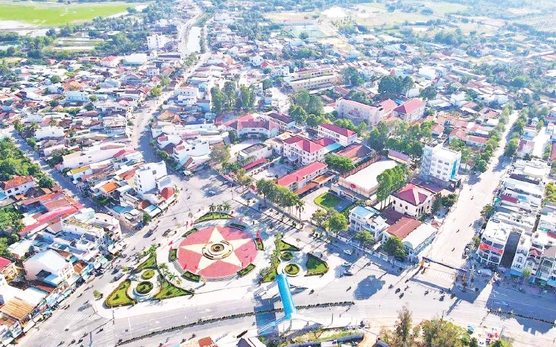 Một góc thị xã Trảng Bàng, địa phương vừa đạt đô thị loại III.
