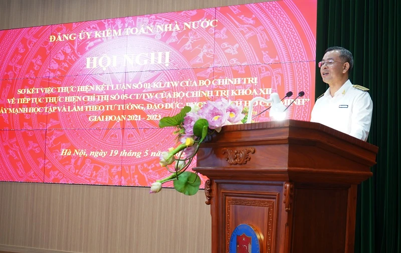 Tổng Kiểm toán Nhà nước Ngô Văn Tuấn phát biểu tại hội nghị 
