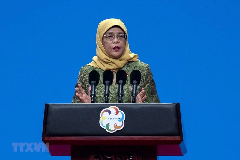 Tổng thống Singapore Halimah Yacob. (Nguồn: AFP/TTXVN)