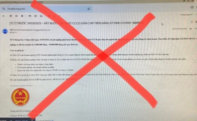 Nội dung email giả mạo gửi đến người nộp thuế.