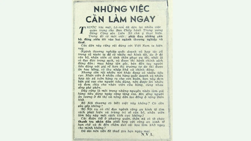 Những việc cần làm ngay (bài 4)