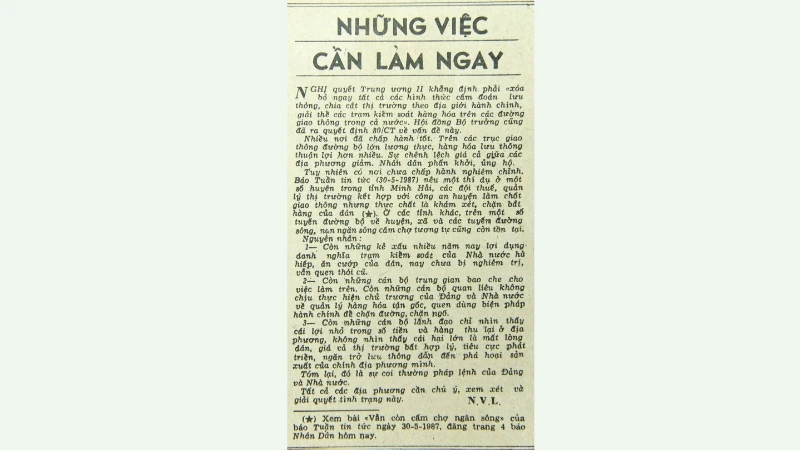 Những việc cần làm ngay (bài 8)
